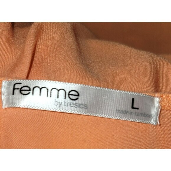 Femme Twist Crossover 100% Linen Tee - Size L - Picture 7 of 8